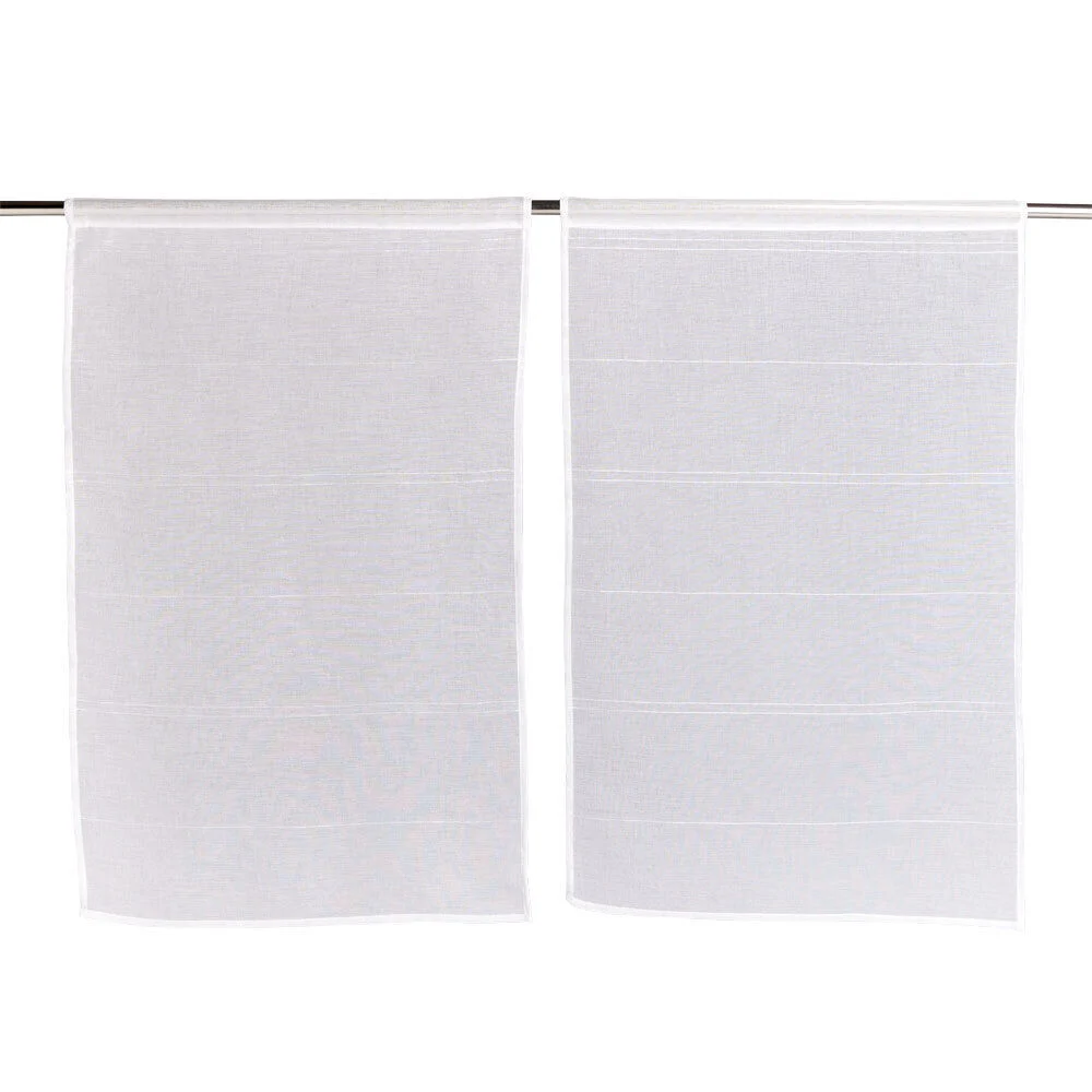 Lot de 2 vitrages 60x90cm blanc