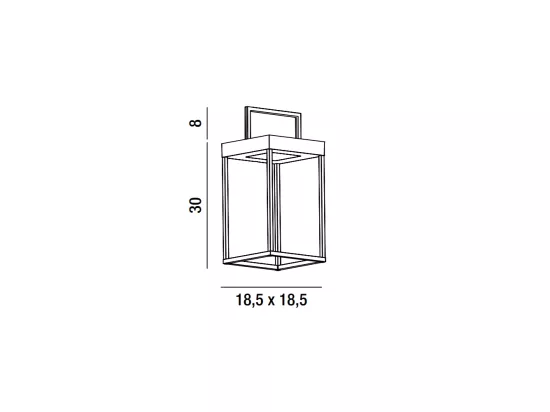 Lampe de table solaire et rechargeable CAGE par Perenz Gris Foncé H30cm