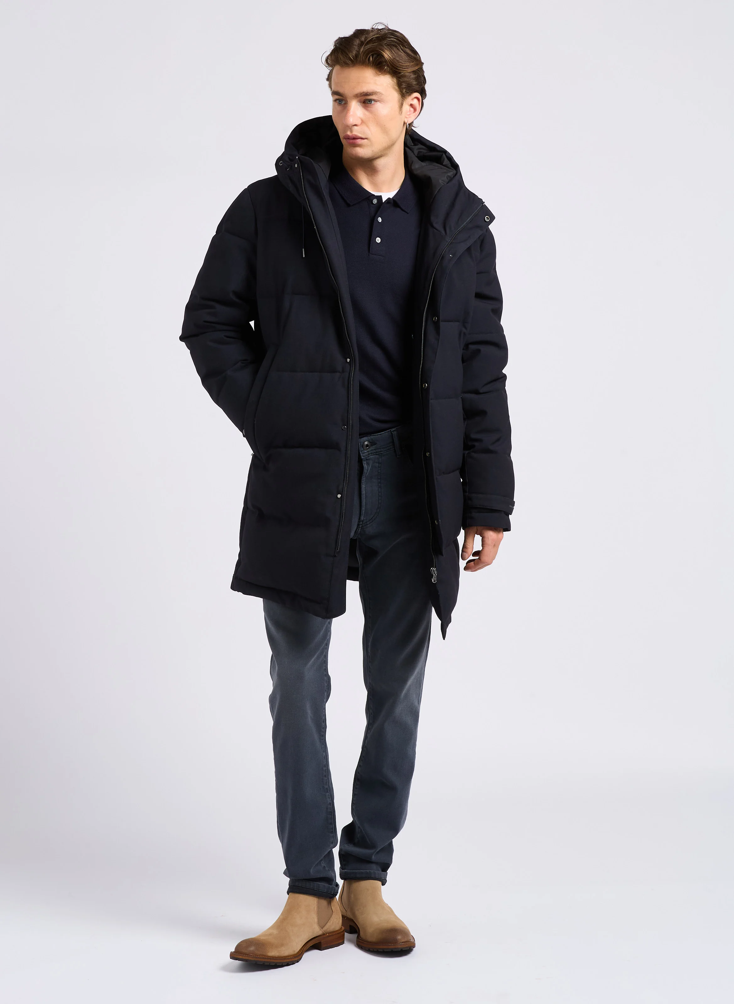 Jean slim en coton mélangé | Gris