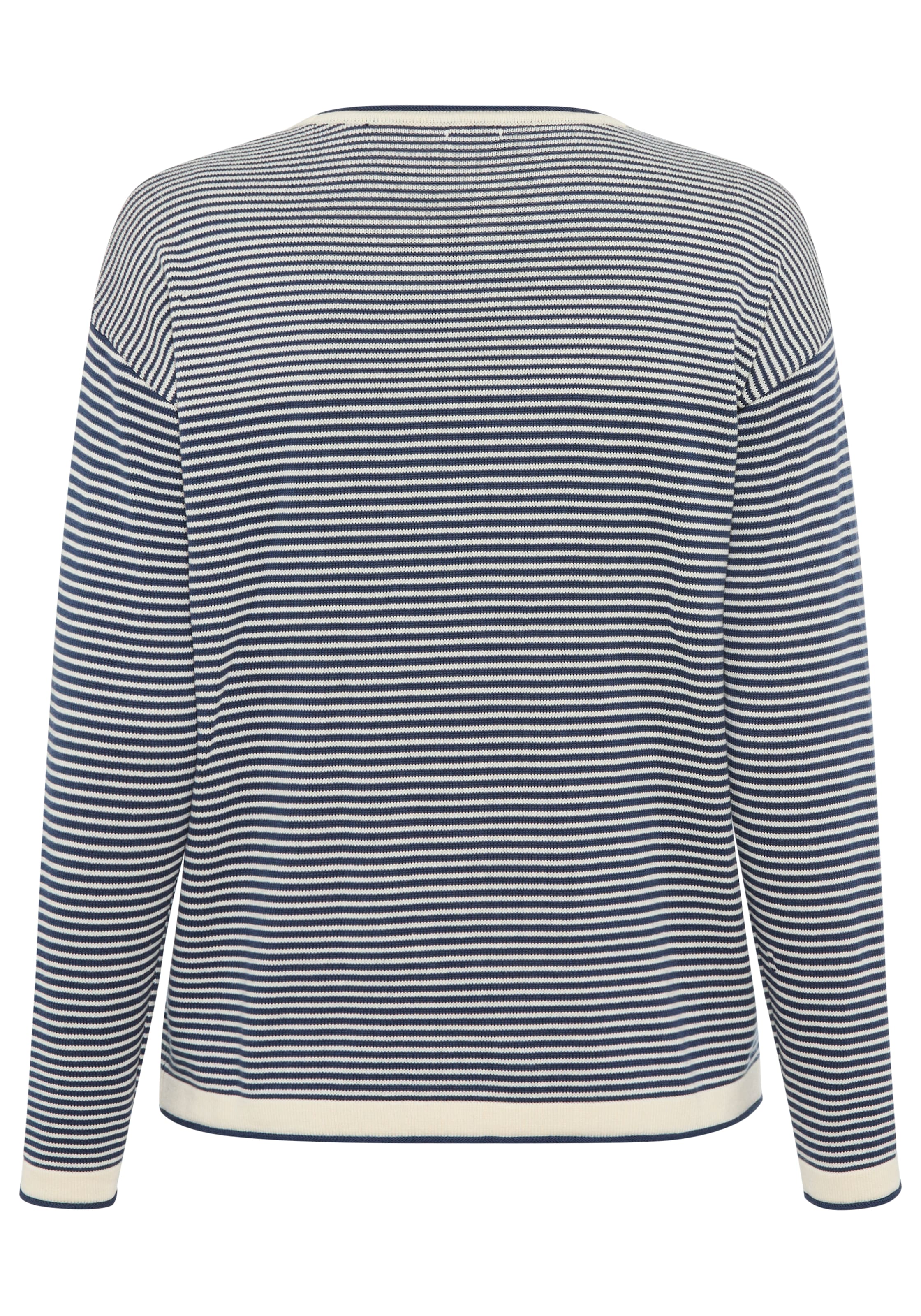 Laura Scott Rundhalspullover , Feinstrickpullover aus Strukturstrick mit Streifen
