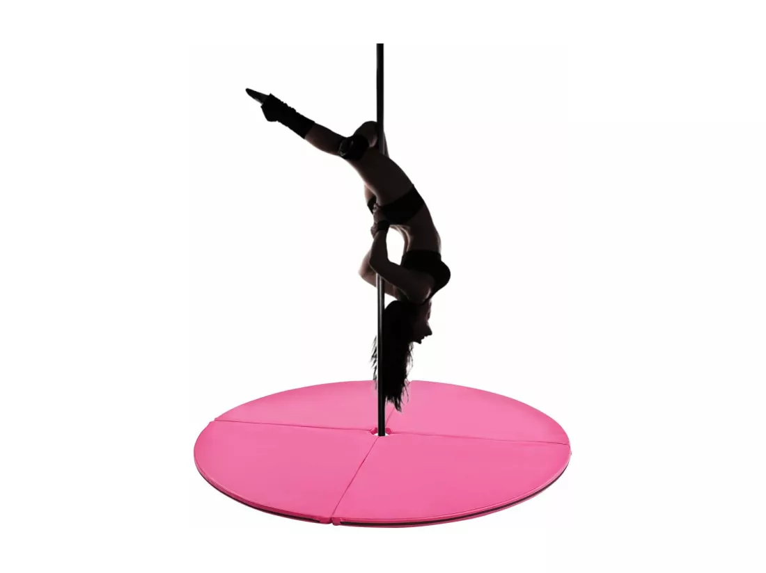 Crash Pad / Mat Tapis de Protection de Pole Dance Epaisseur 5CM,Tapis pour Dance Diamètre 150CM 4 Morceaux Pliables en EPE