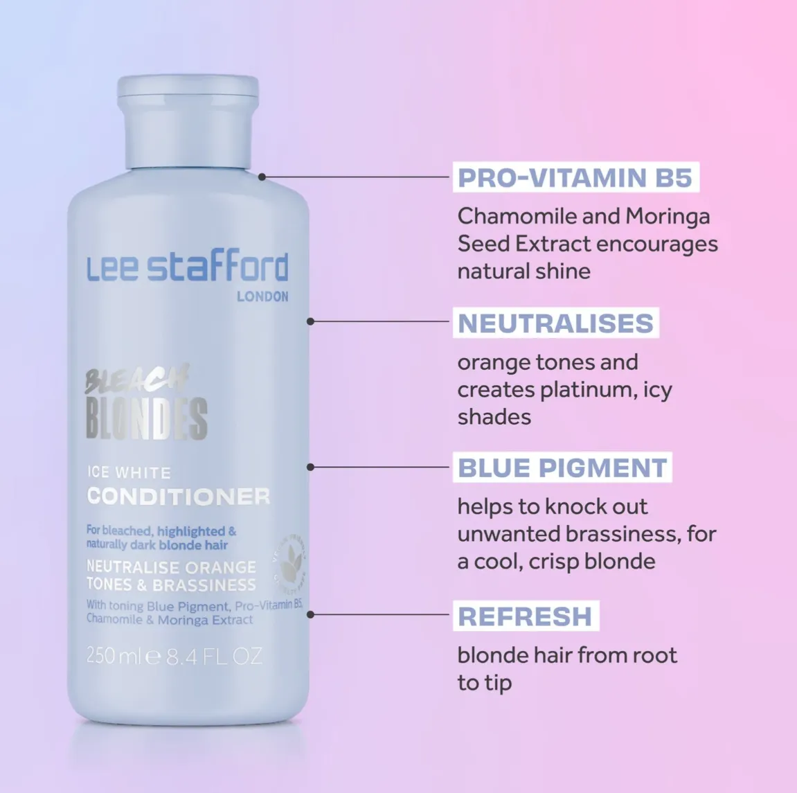 Lee Stafford Odżywka do włosów Bleach Blondes Ice White Toning Conditioner 250 ml