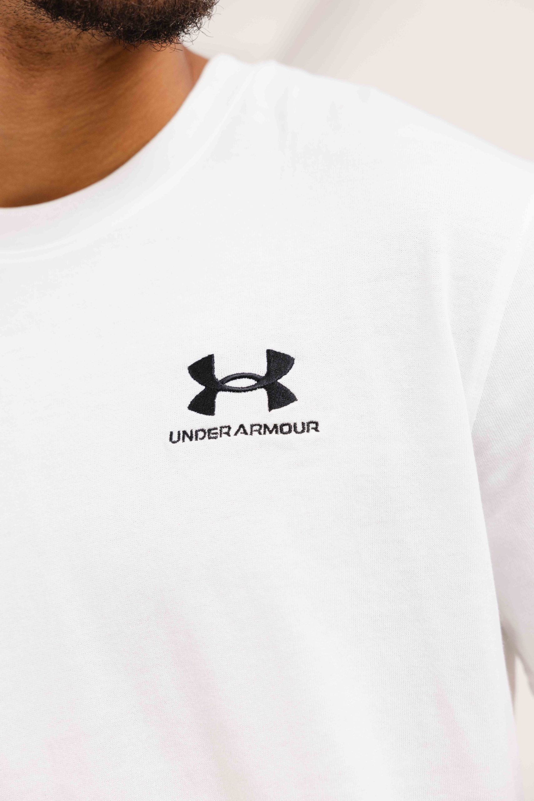 Under Armour Embroidered Heavyweight T-Shirt Heren Wit