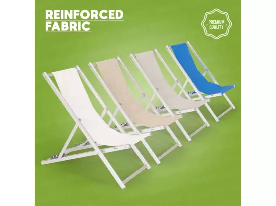 Lot de 4 Chaises longue pliante réglable pour plage et camping COVE