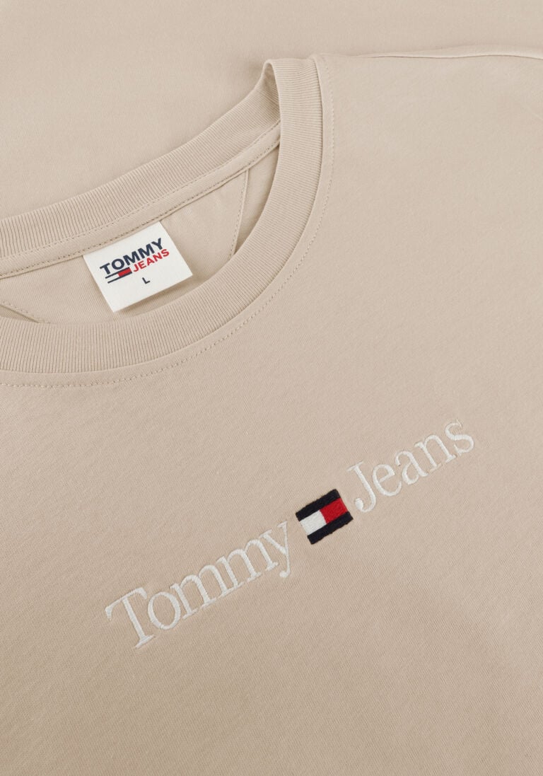 TOMMY JEANS beige tommy jeans t-shirt tjm classic linear logo tee