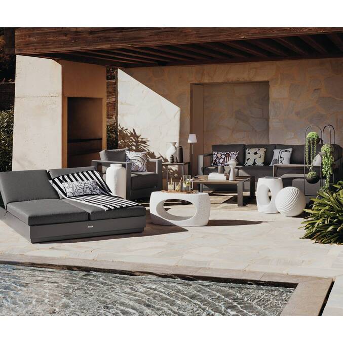 Housse de coussin d'extérieur carré NOLAN Blanc