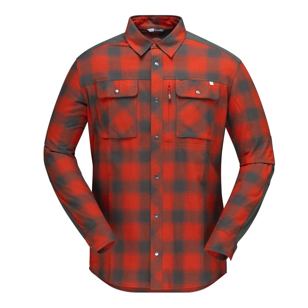 Norrona SVALBARD FLANNEL - Chemise Homme rooibos tea