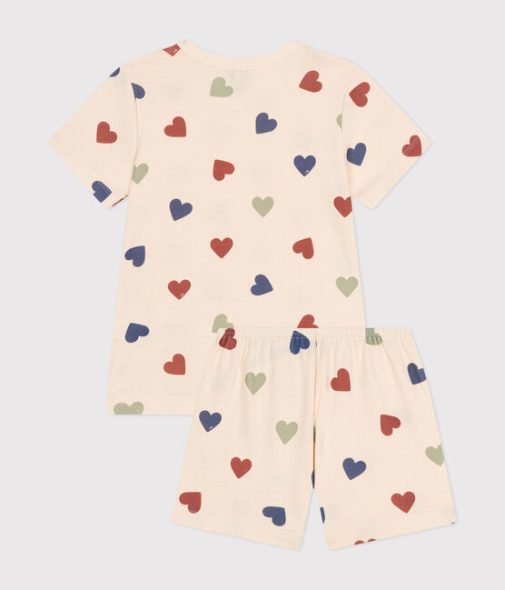 Pyjama short imprimé cœur en coton enfant