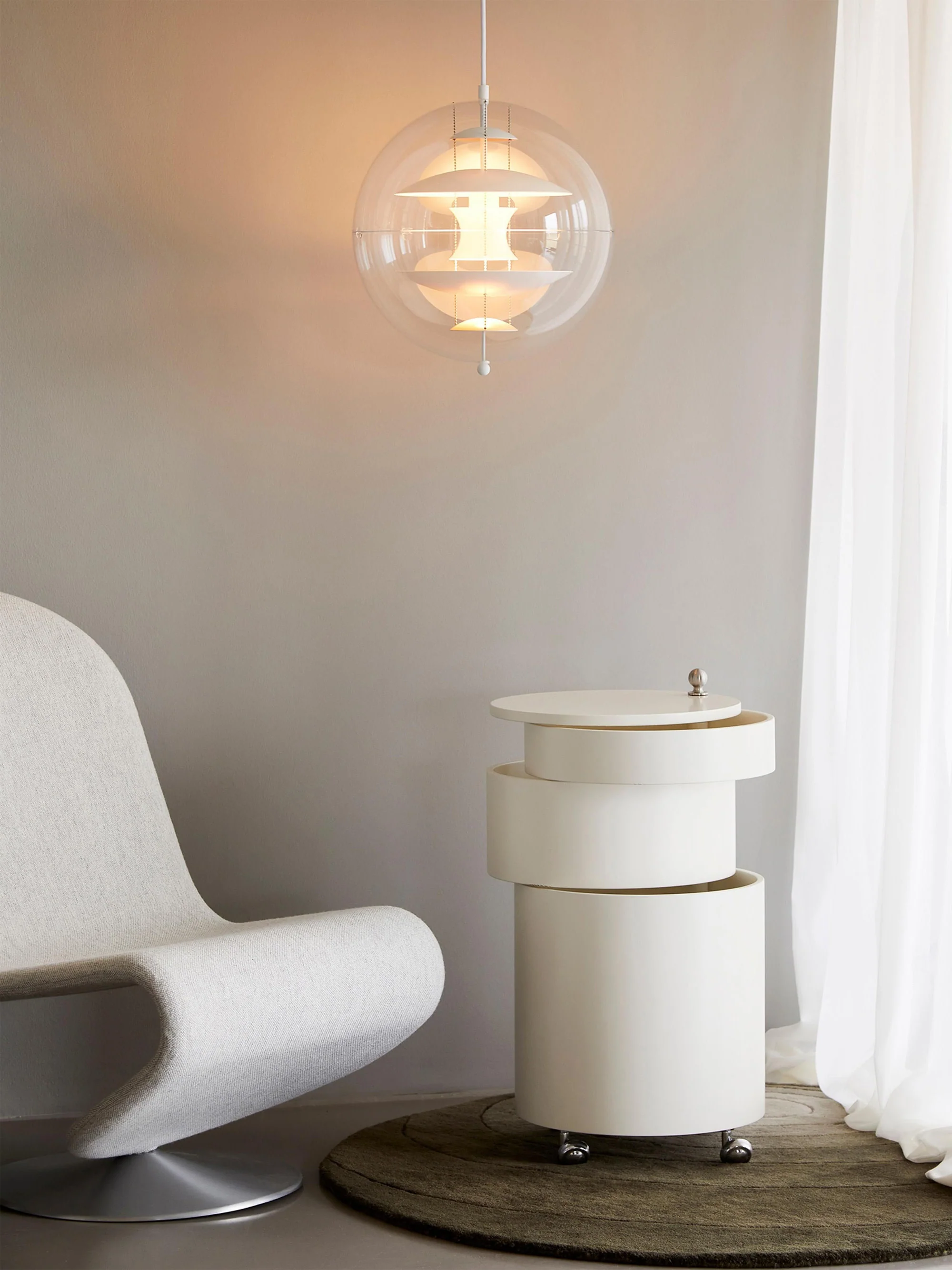 Ronde rolcontainer Barboy, Design Verner Panton