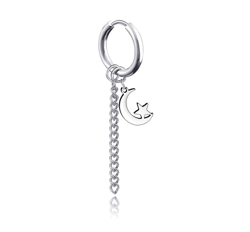 Prushia - Maan Hoop Druppel Oorbel / Clip-On Oorbel