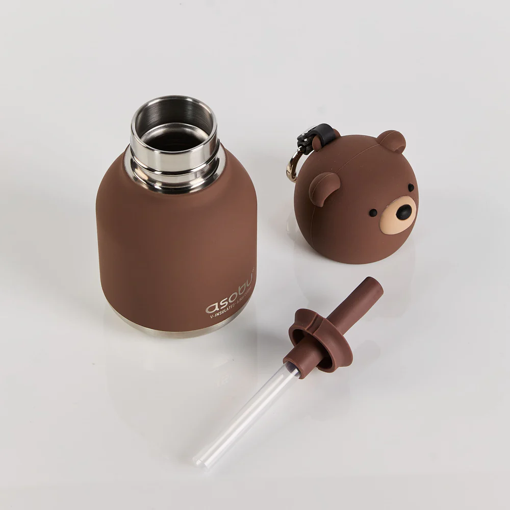 Asobu Asobu Rvs drinkfles Mini Bestie Brown bear - 260 ml