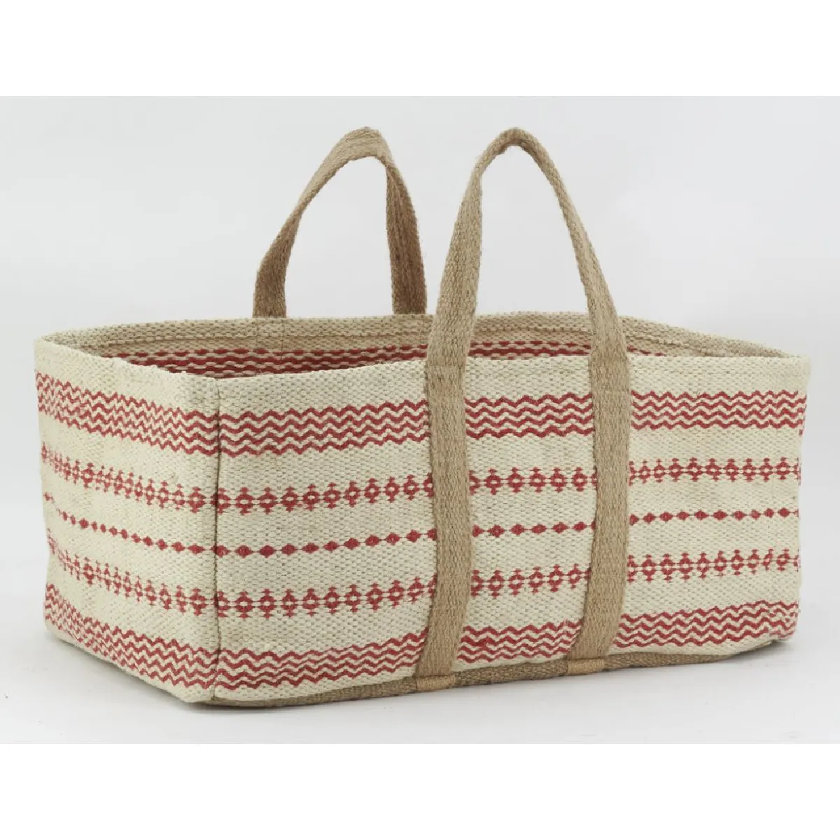 Aubry Gaspard Sac à bûches - Naturel/Rouge