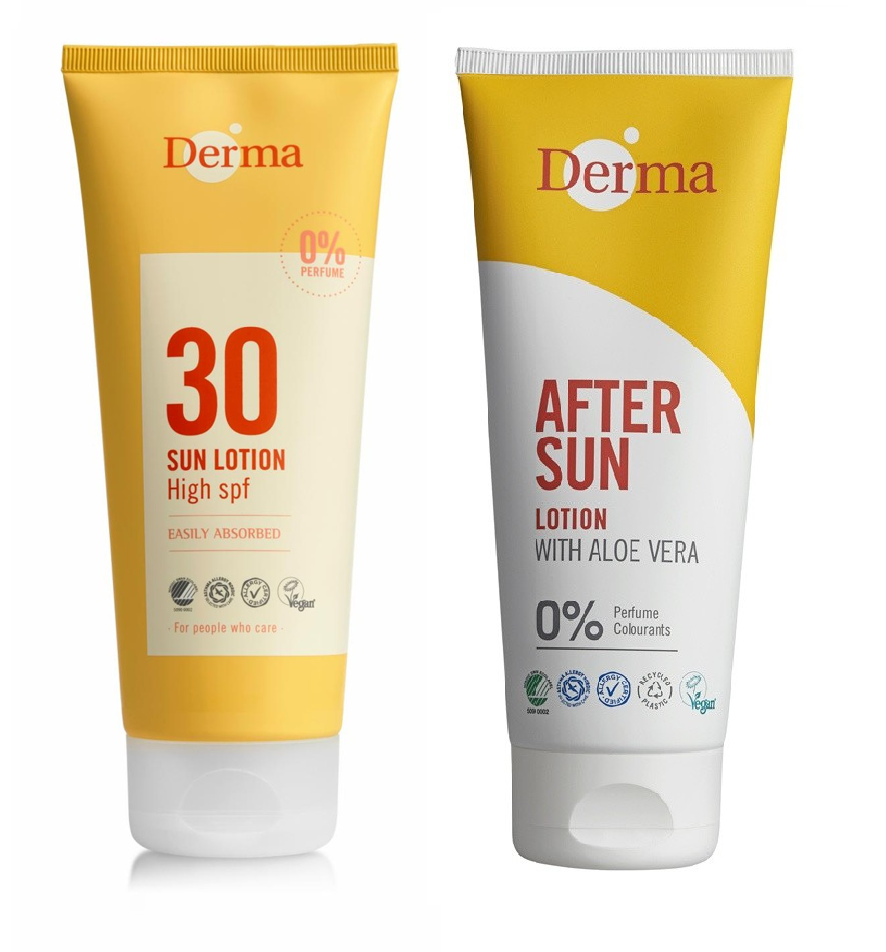 Derma - Sun Lotion SPF 30 200 ml+ After Sun Lotion 200 ml - Solcreme