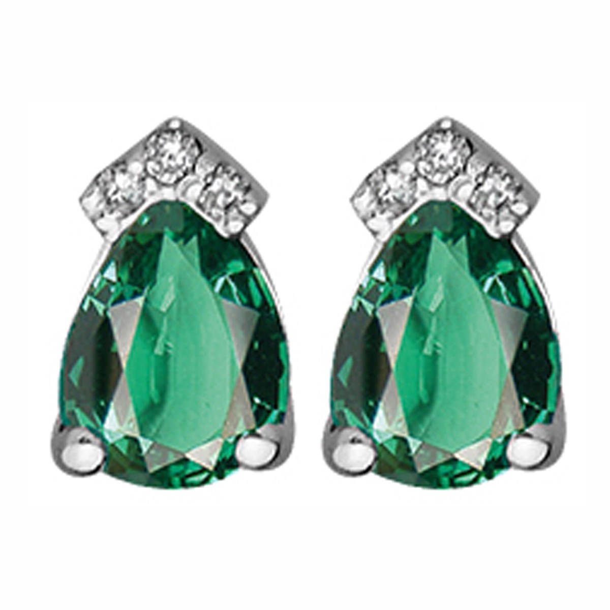 Boucles d'oreilles or émeraudes et diamants