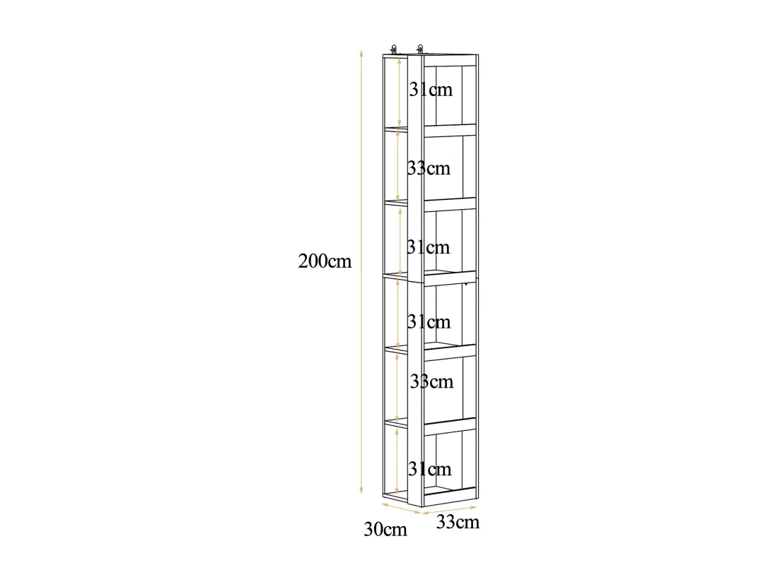 Bibliothèque avec 6 compartiments étagère de bureau étagère sur pied 104x140x24cm Blanc