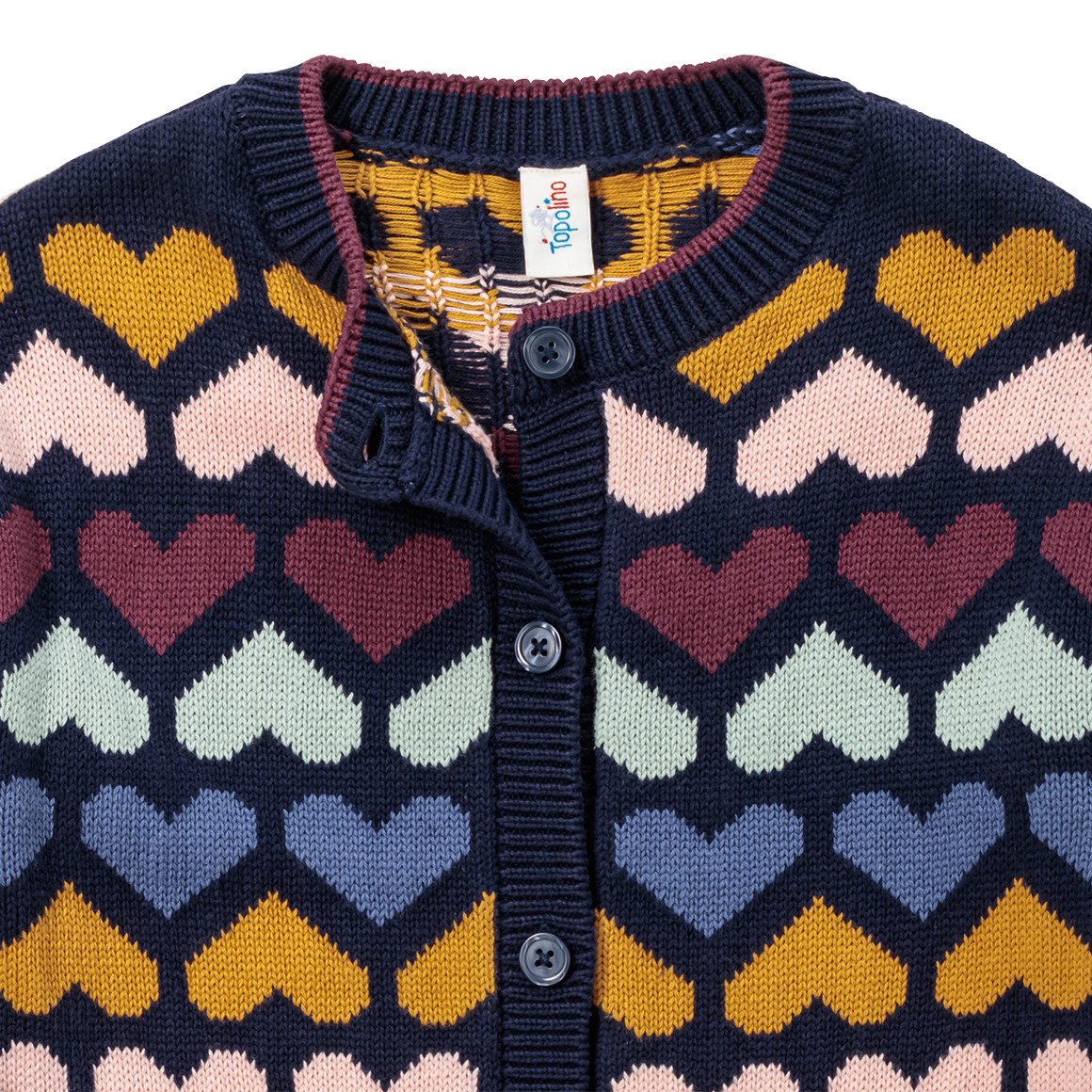 Topolino Mädchen Strickjacke mit Herzen dunkelblau