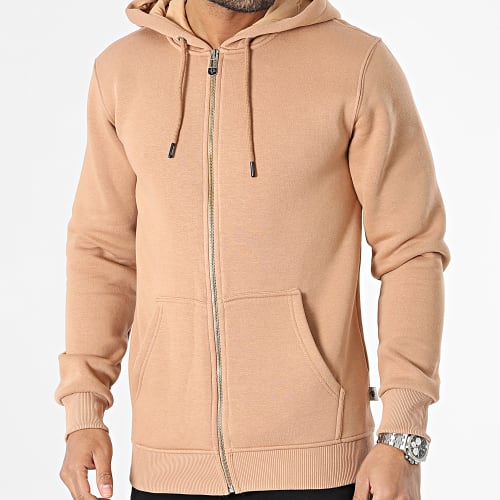 Sweat Zippé Capuche Beige