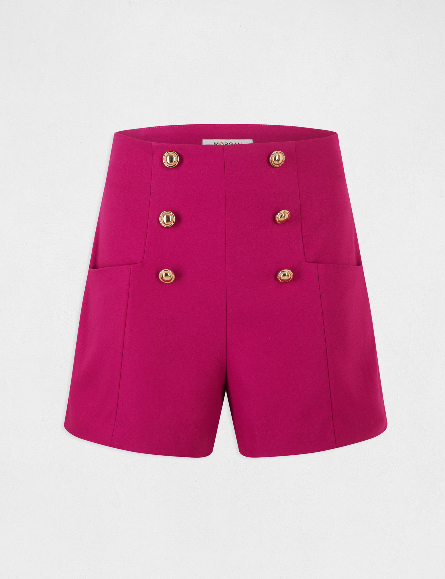 Short city droit à ponts framboise femme - framboise