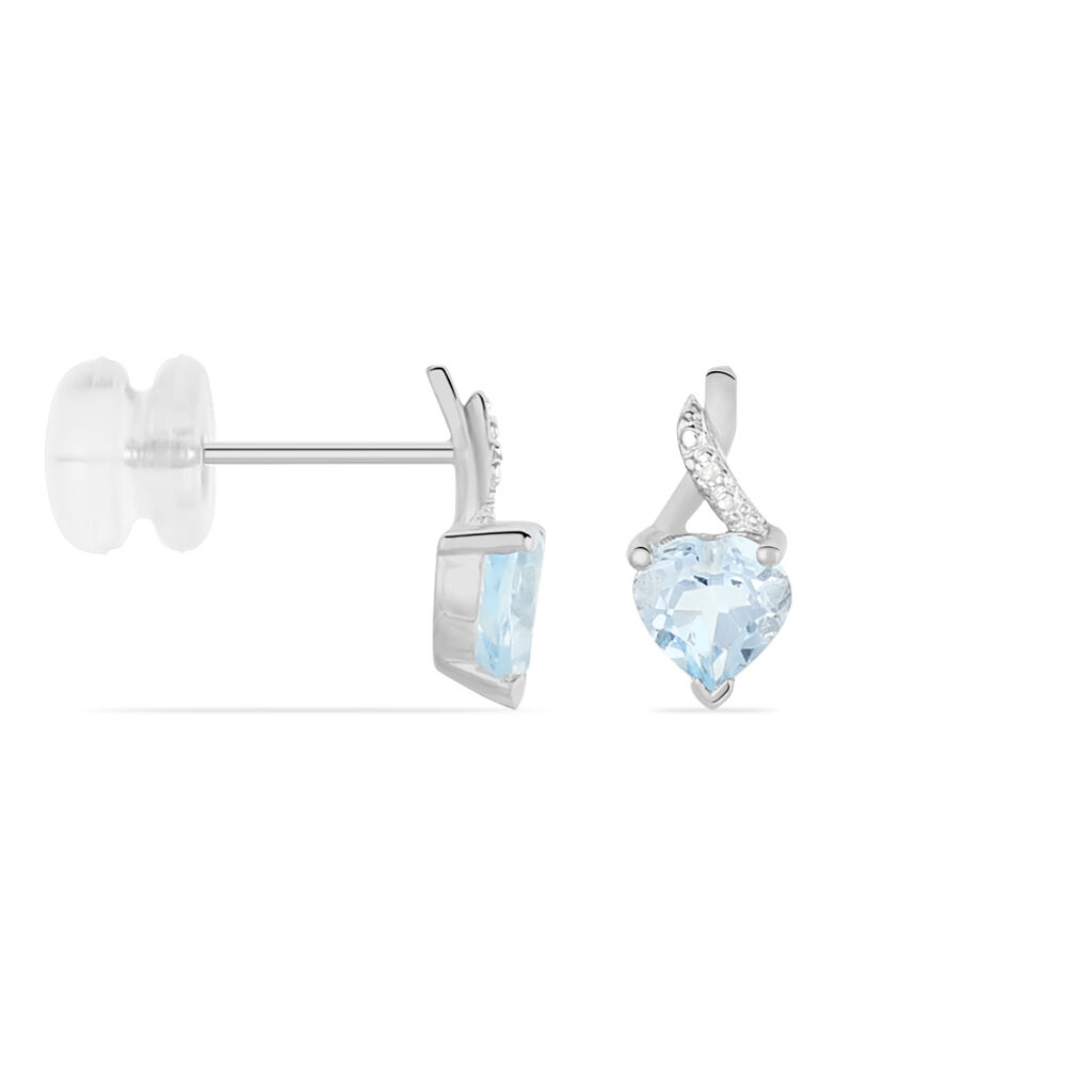 Boucles D'oreilles Or Blanc Clothilde Topazes Oxydes
