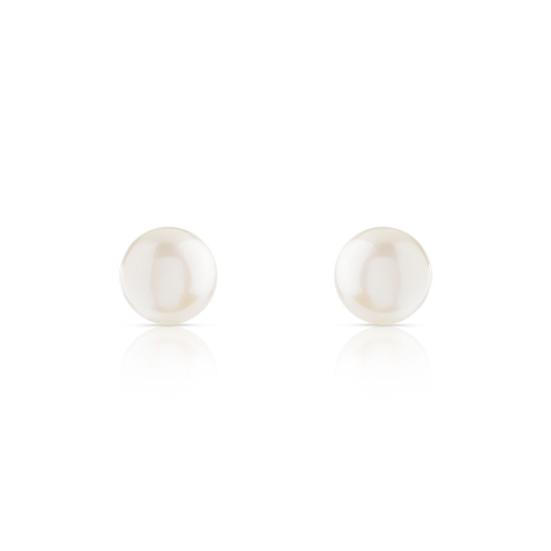 Boucles d'oreilles or 375 jaune cabochons perles de culture de Chine