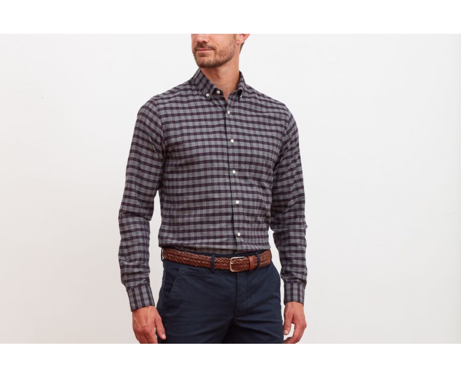 Chemise flanelle à carreaux Navy et gris - FRANKLIN