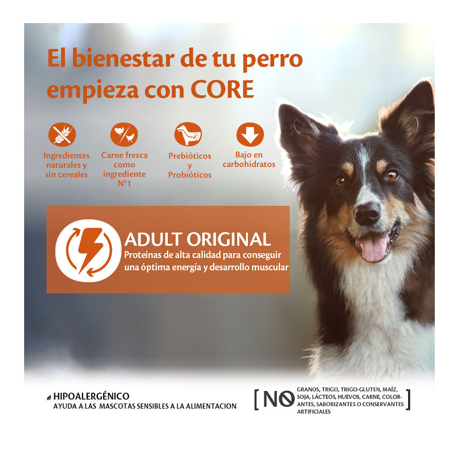 Ração para cães Wellness Core Adult Medium Original com peru e frango, 1,8 kg.