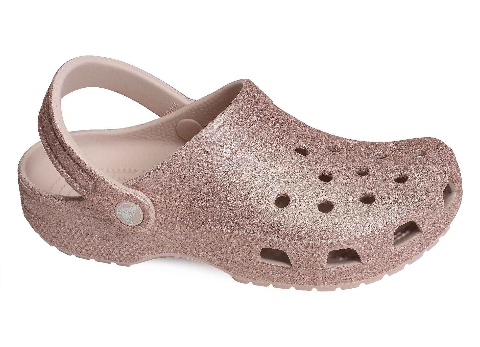 Classic glitter clog nude