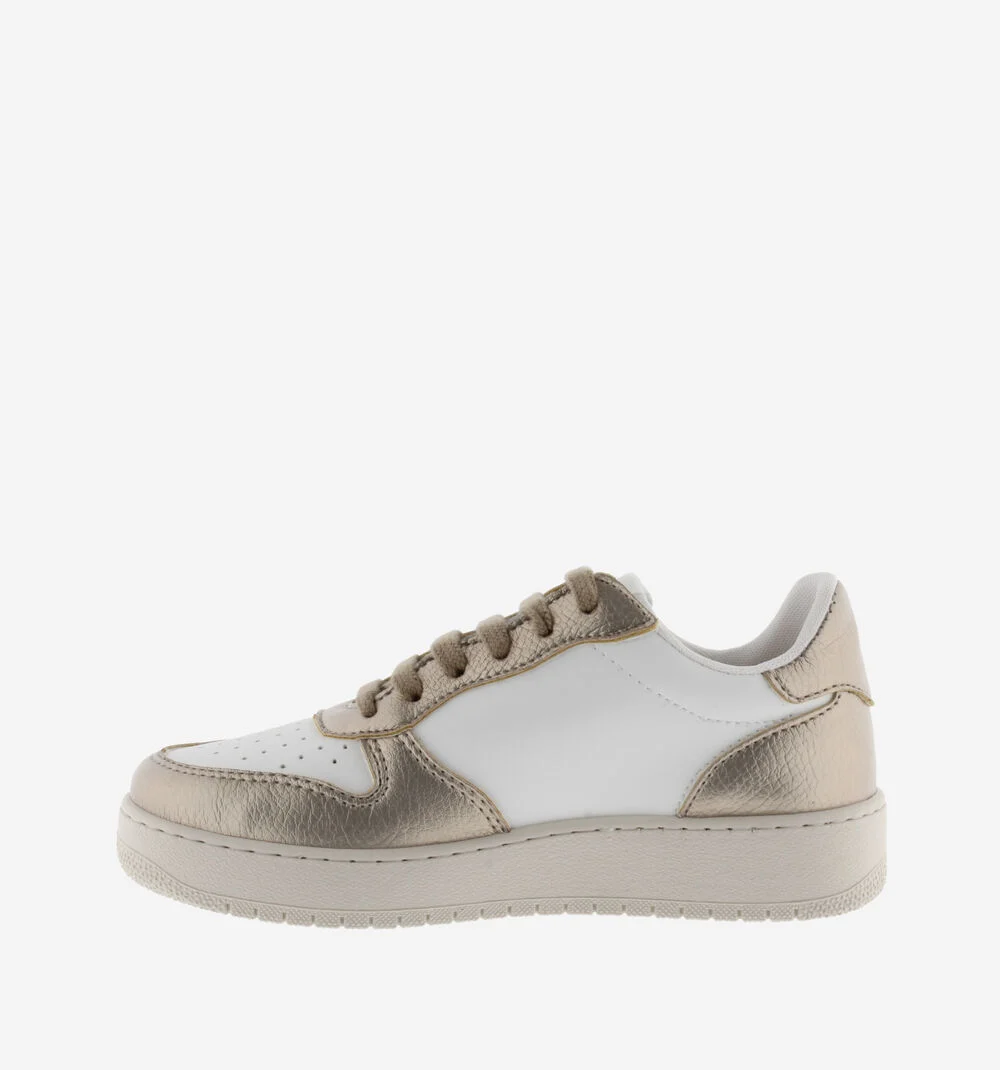 MADRID MÉTAL EFFET CUIR Baskets pour femmes craquelé métallisé PLATINO