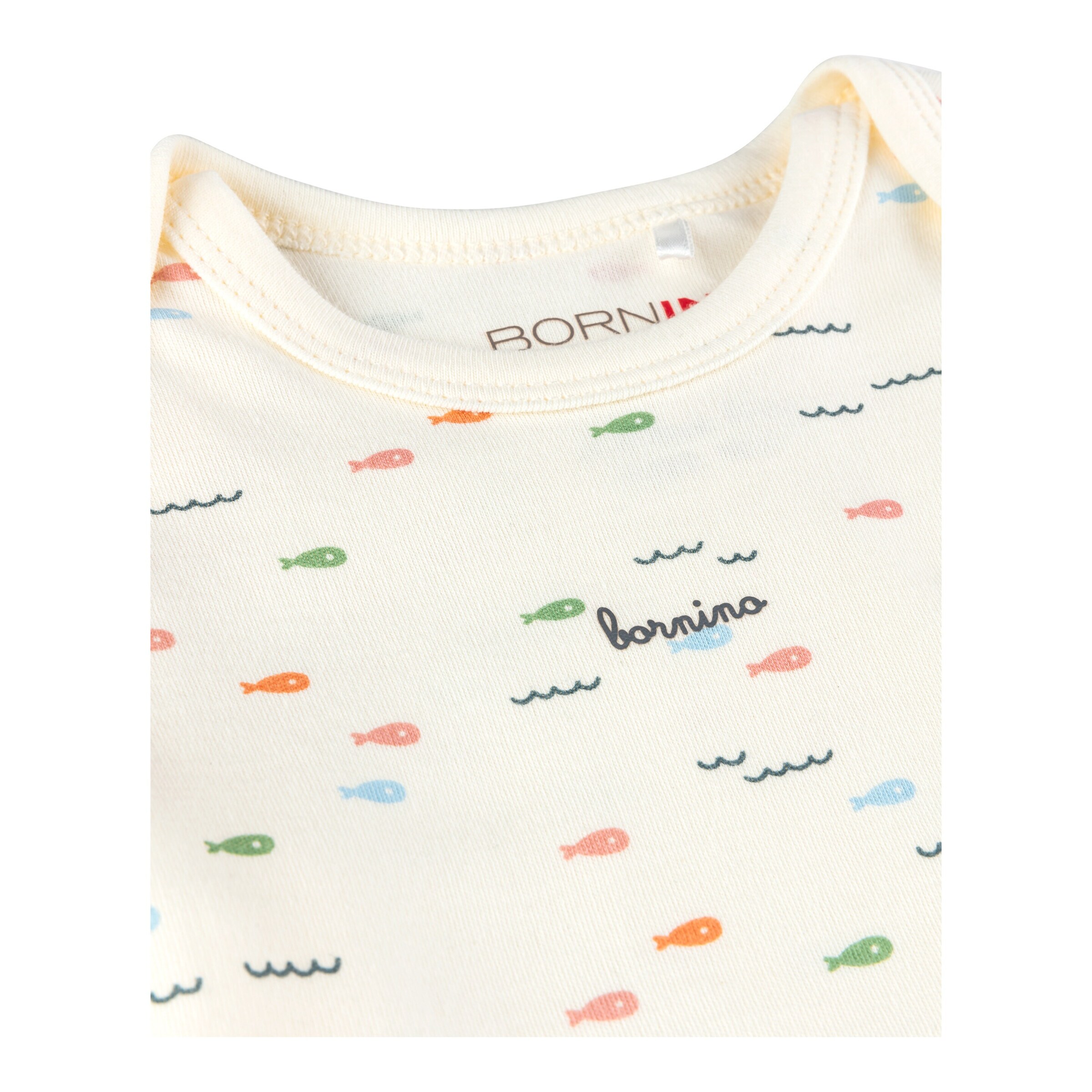 Bornino - Summer Beach 2er-Pack Bodys kurzarm Fische Papierboot grün/natur/bunt