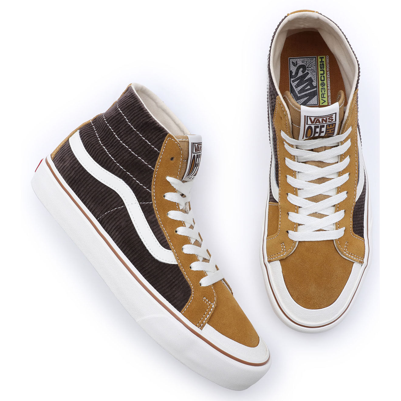 Vans Baskets en Velours de Cuir & Velours côtelé SK8-Hi 138 Decon VR3 S marron