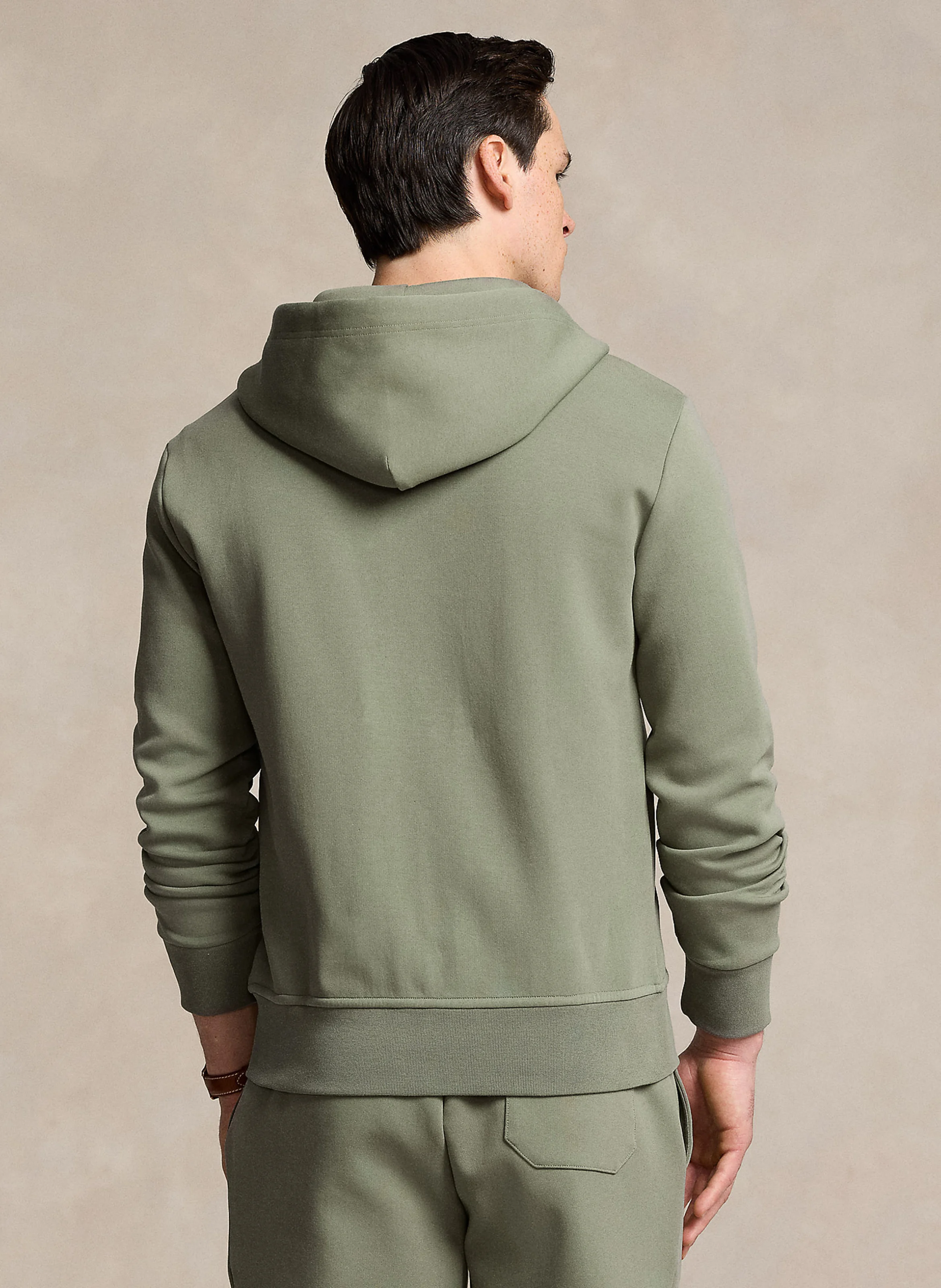 Sweat zippé à capuche en coton doux | Vert