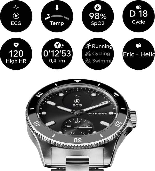 Withings ScanWatch Nova hybridur 42 mm (sort)