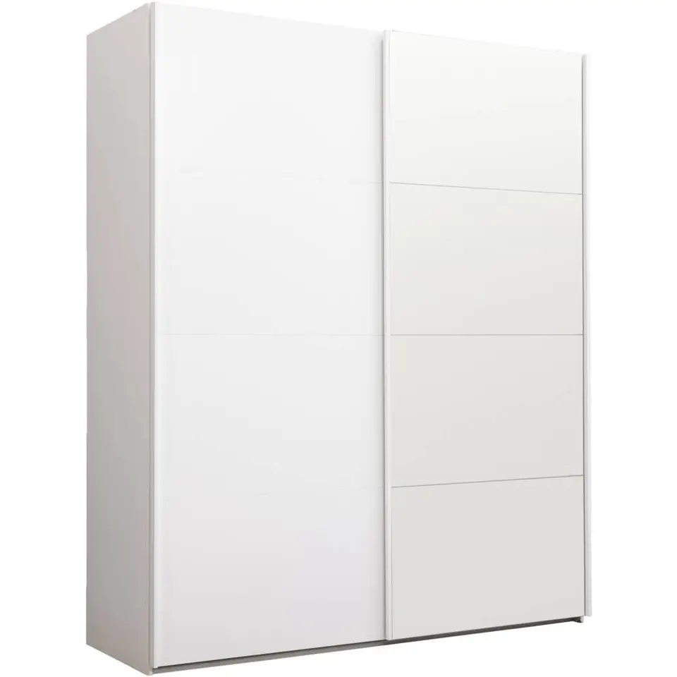 Schuifdeurkast Bergamo - wit/spiegel - 221x178,5x66,6 cm