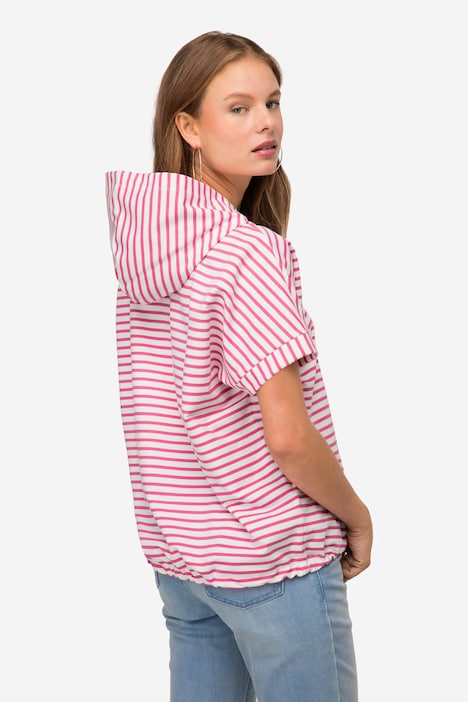 Hoodie, Sweater, Ringel, Robbe, Kapuze Halbarm