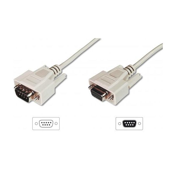 Digitus Datatransfer Extension Cable, D-Sub9 M/F,10.0m, Serial Molded, Be - AK-610203-100-E