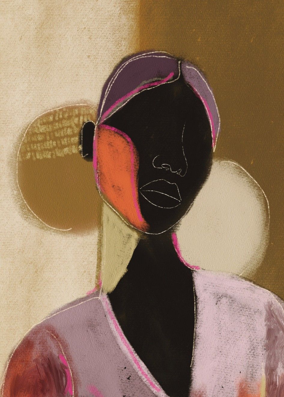 Glasschilderij Silhouette Lady