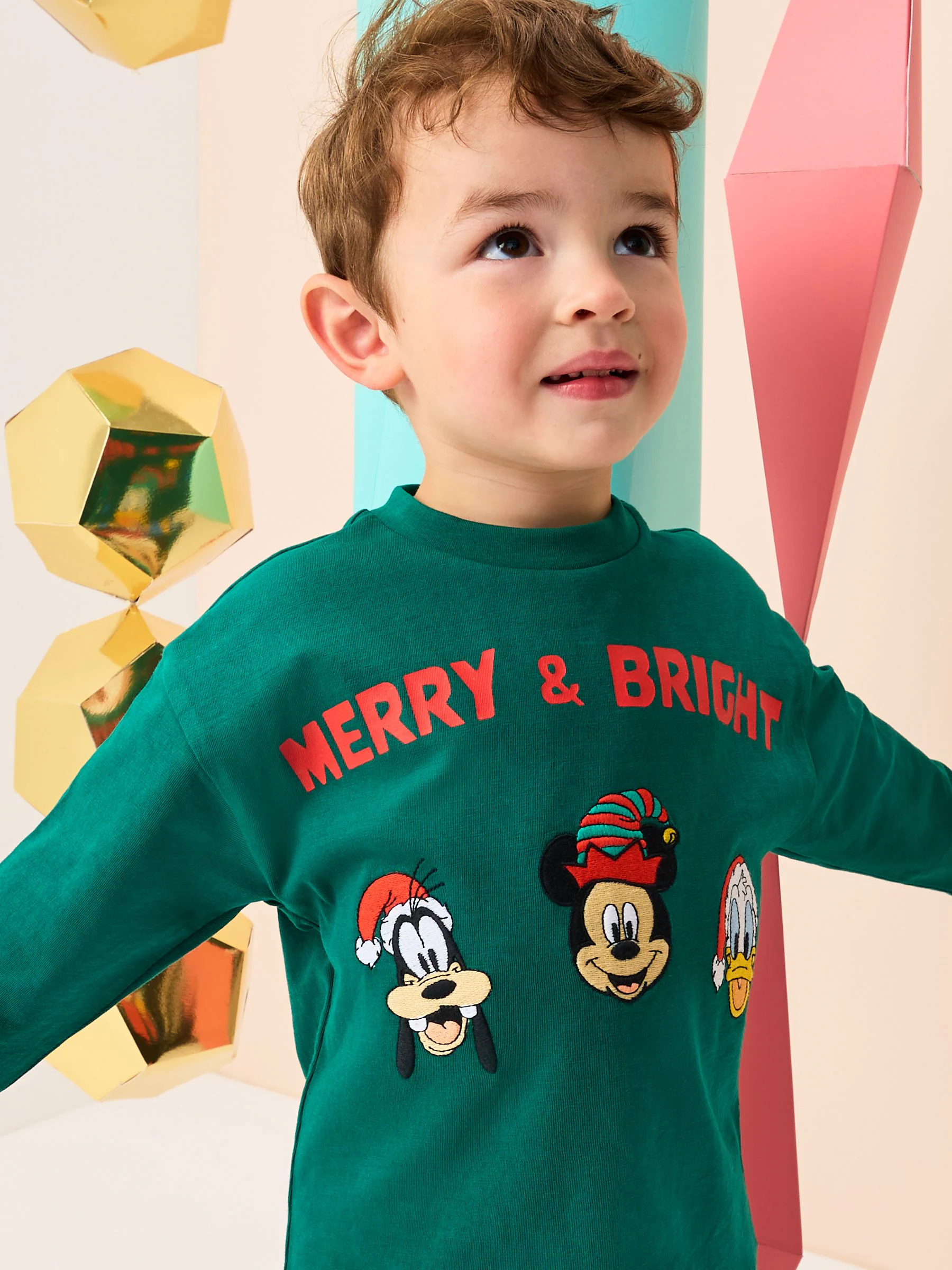 Donkergroen Kerstmis - Bluey T-shirt met lange mouwen (3mnd-8jr)