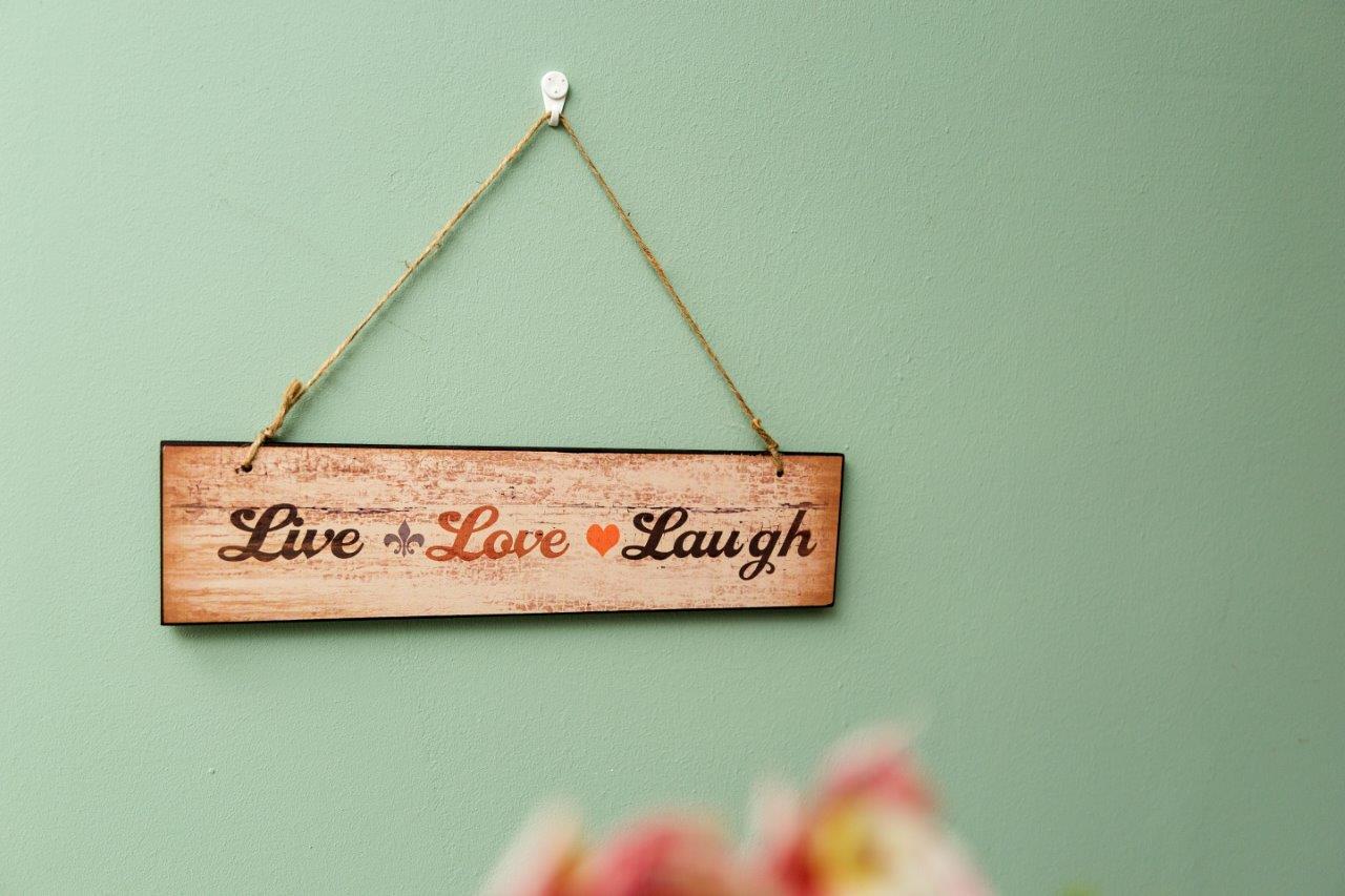 Holzschild - Live Love Laugh - 40x10 cm