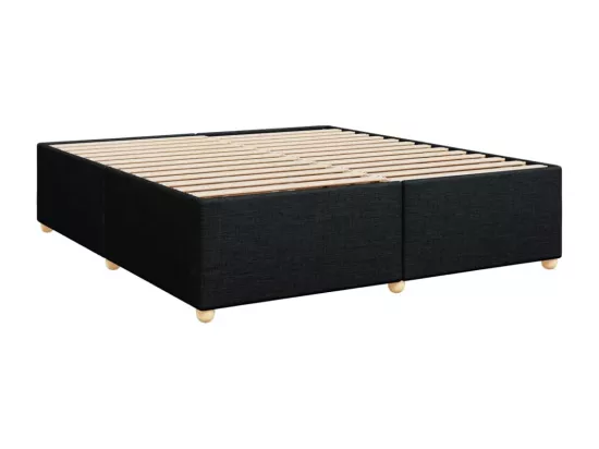 Sommier à lattes de lit avec matelas Noir 180x200 cm Tissu