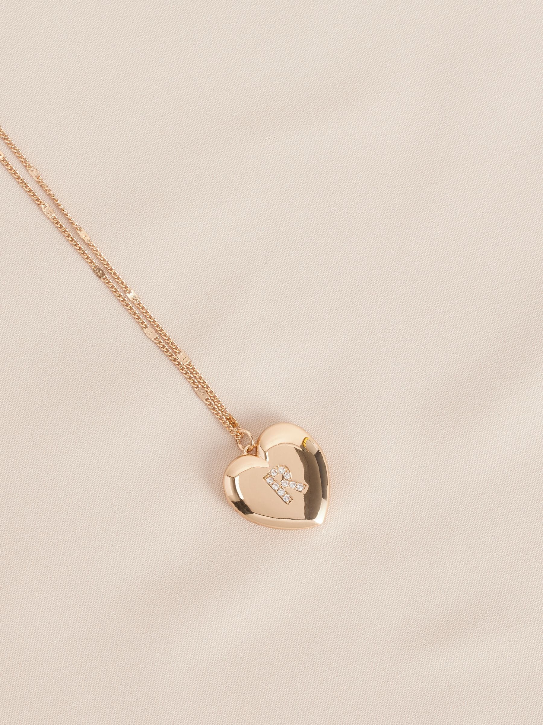Goudkleurig - Initial Heart Locket Necklace
