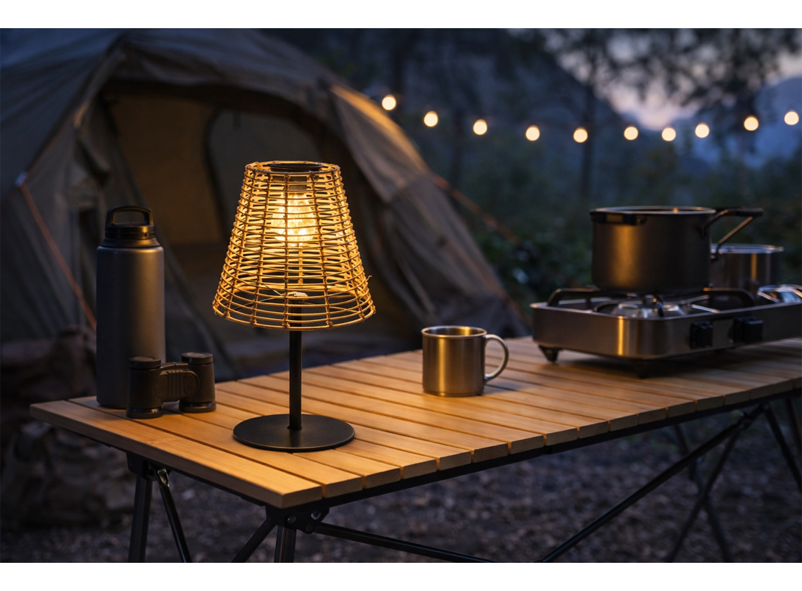 Grundig solar rotan tafellamp