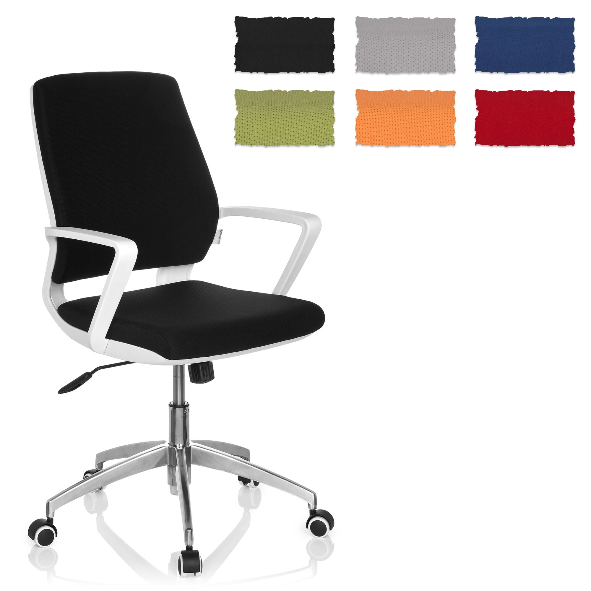 Profi Bürostuhl ESTRA Stoff mit Armlehnen (nicht höhenverstellbar) hjh OFFICE