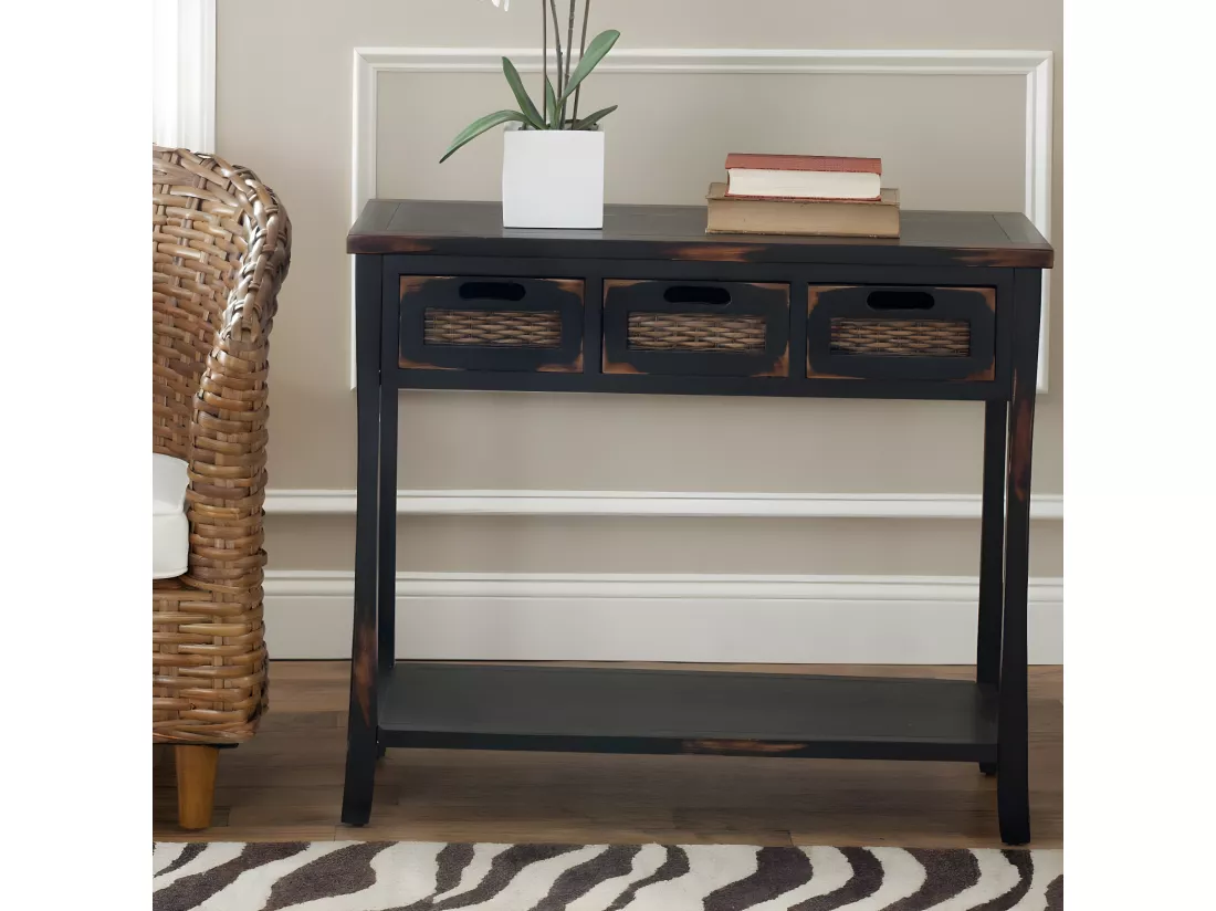 Table d'appoint Distressed & Black 36 X 86 X 76.2 cm - Laverna