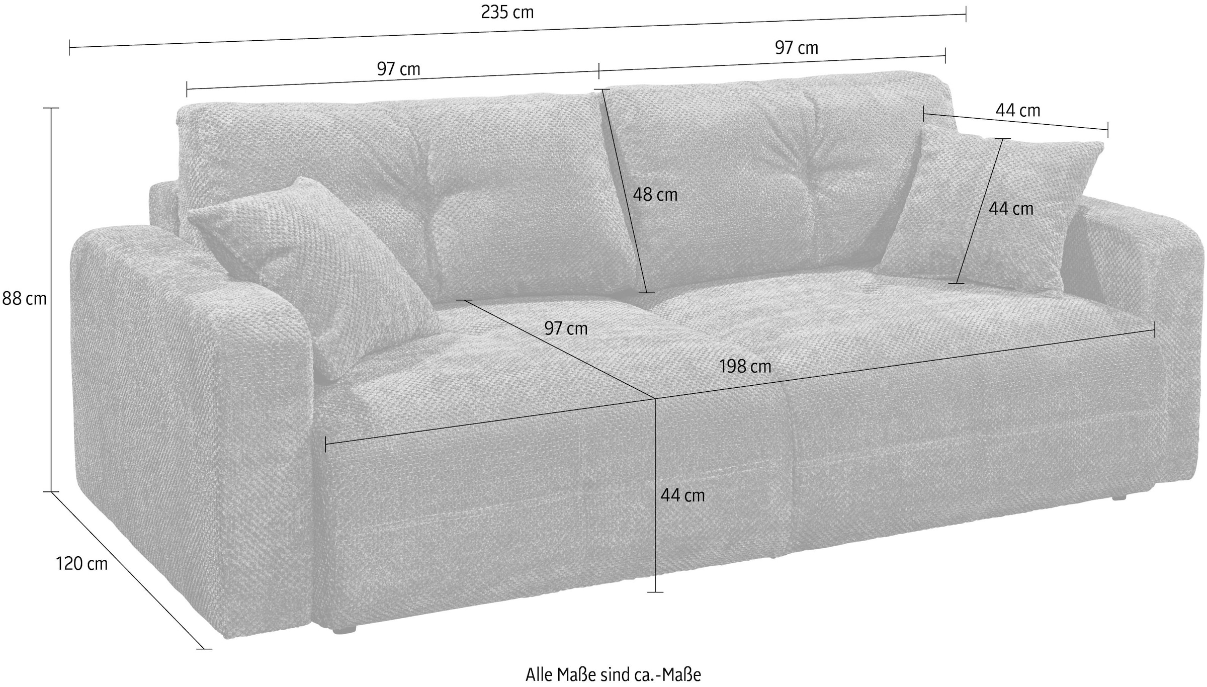 ED EXCITING DESIGN Schlafsofa »Bullet« mit Bettkasten & 2 Zierkissen