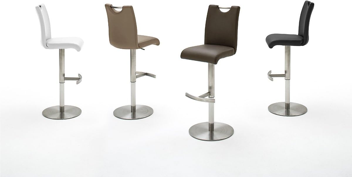 Robas Lund Barstuhl Schwarz 360°drehbar mit Kunstlederbezug, belastbar bis 120 kg