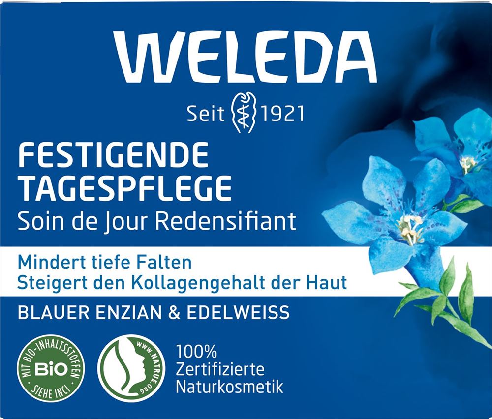 Weleda Tagespflege festigend blauer Enzian & Edelweiss Topf 40 ml
