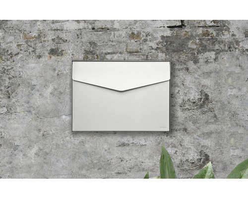 MEFA brievenbus, roestvrij staal/geborsteld, BxHxD 430x312x110 mm, Brief 112, zonder naamplaatje, met klep