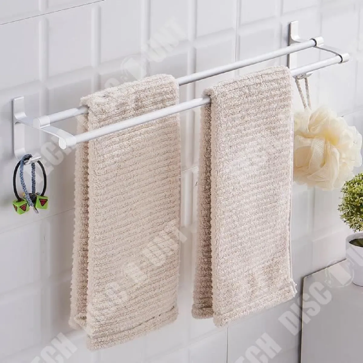 TECH DISCOUNT TD® 2 Barres Porte Serviettes - Aluminium