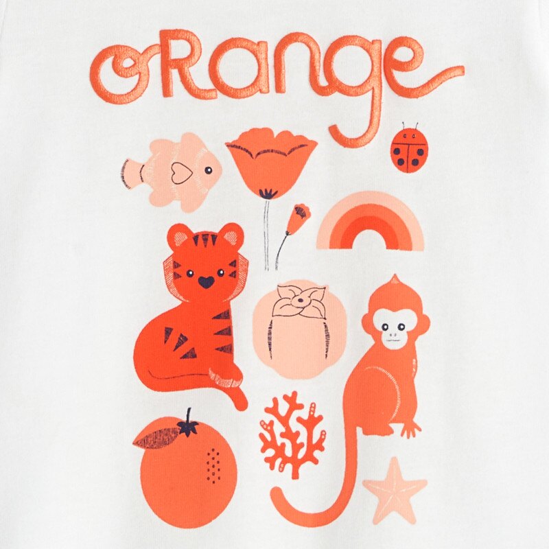 T-shirt imprimé animaux orange bébé fille Orange