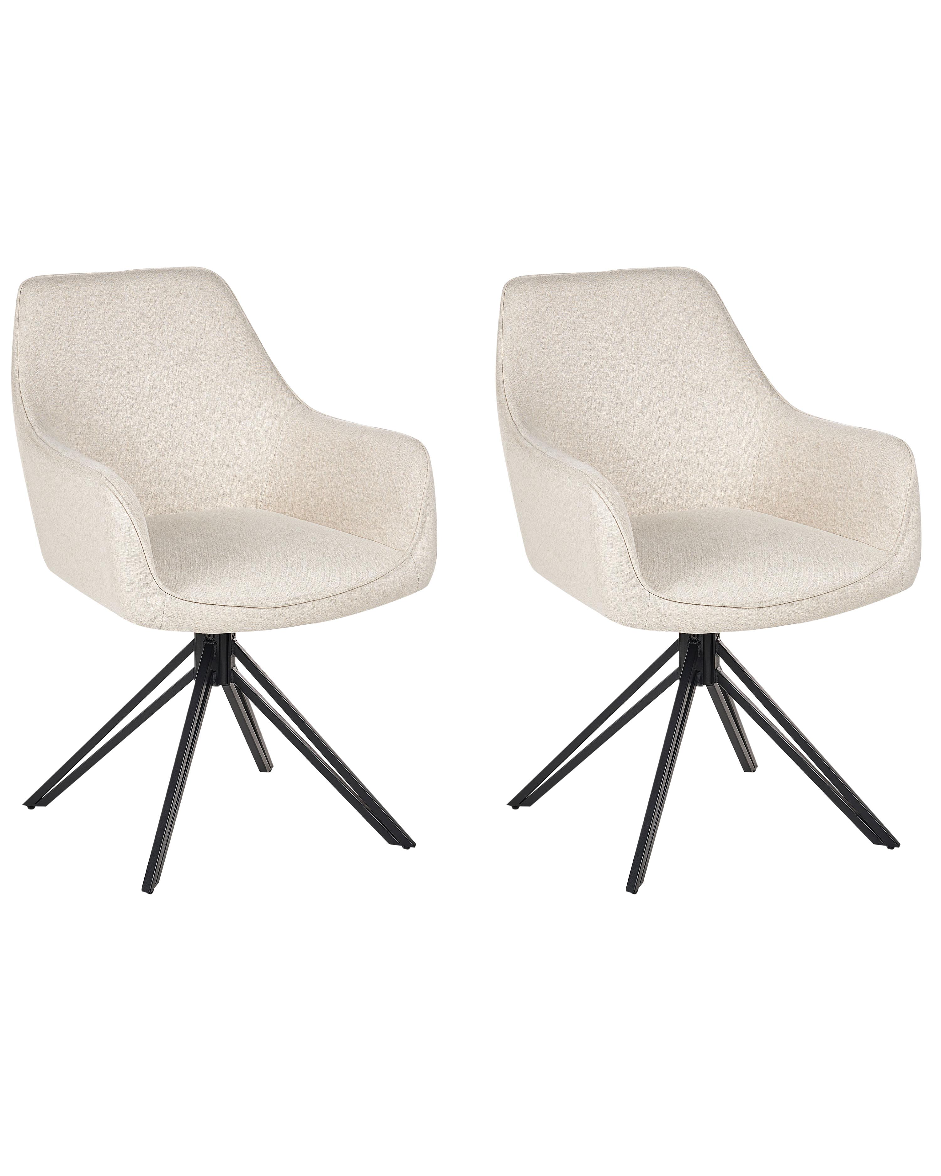 Set van 2 eetkamerstoelen draaibaar JODAR Lichtbeige